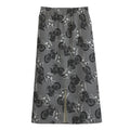 Motorcycle And Angel Pattern Print Cotton Front Slit Maxi Skirt