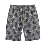 Motorcycle And Angel Pattern Print Cotton Shorts