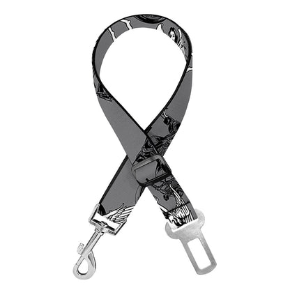 Motorcycle And Angel Pattern Print Dog Seat Belt