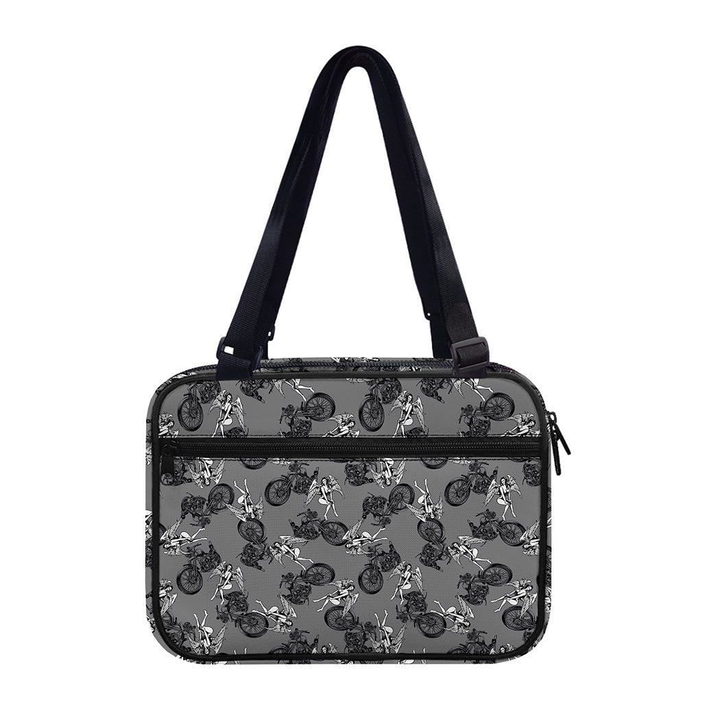 Motorcycle And Angel Pattern Print Double Strap Bible Bag