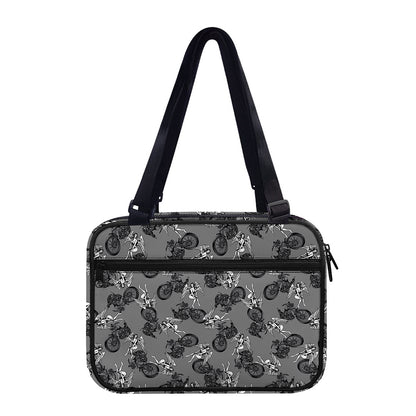 Motorcycle And Angel Pattern Print Double Strap Bible Bag