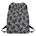 Motorcycle And Angel Pattern Print Drawstring Backpack