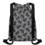 Motorcycle And Angel Pattern Print Drawstring Backpack
