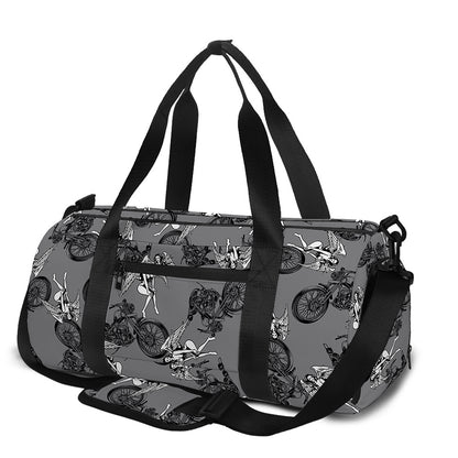 Motorcycle And Angel Pattern Print Gym Bag
