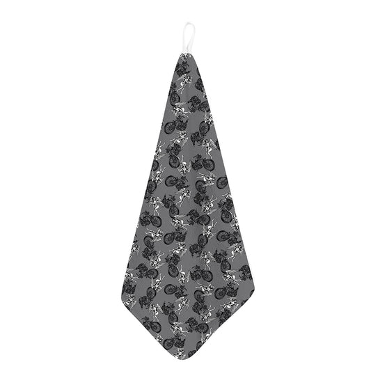 Motorcycle And Angel Pattern Print Hand Towel