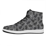 Motorcycle And Angel Pattern Print High Top Leather Sneakers