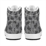 Motorcycle And Angel Pattern Print High Top Leather Sneakers