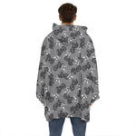 Motorcycle And Angel Pattern Print Hoodie Blanket