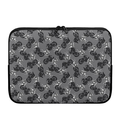 Motorcycle And Angel Pattern Print Laptop Sleeve