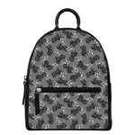Motorcycle And Angel Pattern Print Leather Backpack