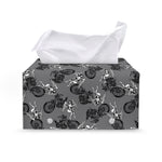Motorcycle And Angel Pattern Print Leather Tissue Box Cover