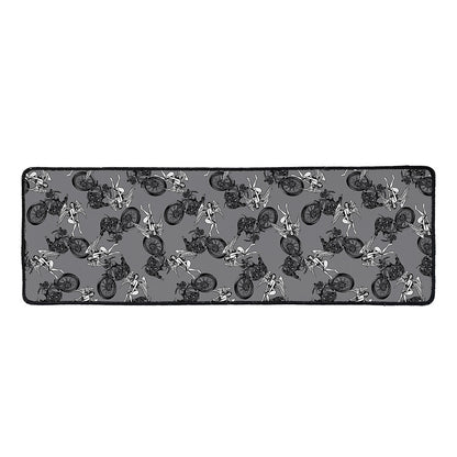 Motorcycle And Angel Pattern Print Long Kitchen Mat