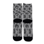 Motorcycle And Angel Pattern Print Long Socks