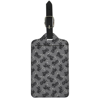 Motorcycle And Angel Pattern Print Luggage Tag