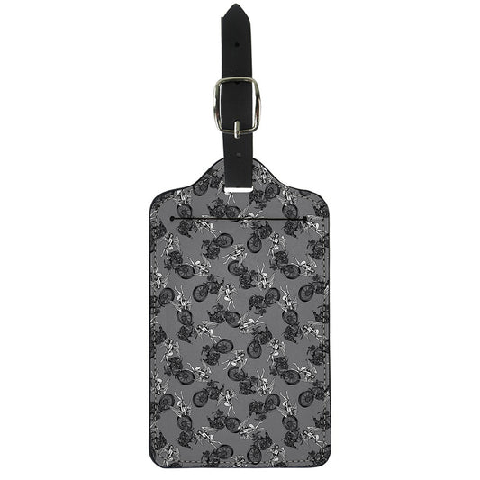 Motorcycle And Angel Pattern Print Luggage Tag