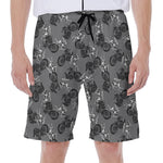 Motorcycle And Angel Pattern Print Men's Beach Shorts