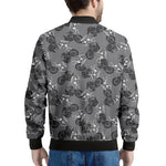 Motorcycle And Angel Pattern Print Men's Bomber Jacket