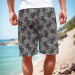 Motorcycle And Angel Pattern Print Men's Cargo Shorts