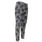 Motorcycle And Angel Pattern Print Men's Compression Pants
