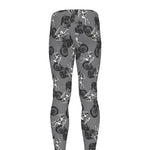 Motorcycle And Angel Pattern Print Men's leggings