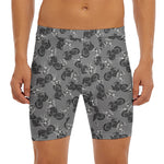 Motorcycle And Angel Pattern Print Men's Long Boxer Briefs