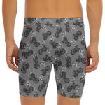 Motorcycle And Angel Pattern Print Men's Long Boxer Briefs