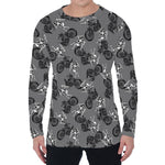 Motorcycle And Angel Pattern Print Men's Long Sleeve T-Shirt