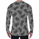 Motorcycle And Angel Pattern Print Men's Long Sleeve T-Shirt