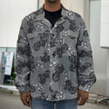 Motorcycle And Angel Pattern Print Men's Shirt Jacket