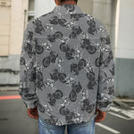 Motorcycle And Angel Pattern Print Men's Shirt Jacket
