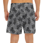 Motorcycle And Angel Pattern Print Men's Split Running Shorts