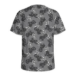 Motorcycle And Angel Pattern Print Men's Sports T-Shirt