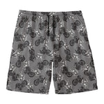 Motorcycle And Angel Pattern Print Men's Swim Trunks