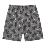 Motorcycle And Angel Pattern Print Men's Swim Trunks