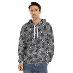 Motorcycle And Angel Pattern Print Men's Velvet Pullover Hoodie