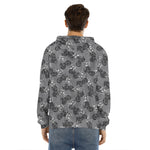 Motorcycle And Angel Pattern Print Men's Velvet Pullover Hoodie