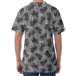 Motorcycle And Angel Pattern Print Men's Velvet T-Shirt