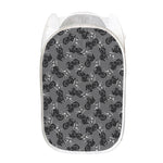 Motorcycle And Angel Pattern Print Mesh Laundry Hamper