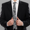 Motorcycle And Angel Pattern Print Necktie
