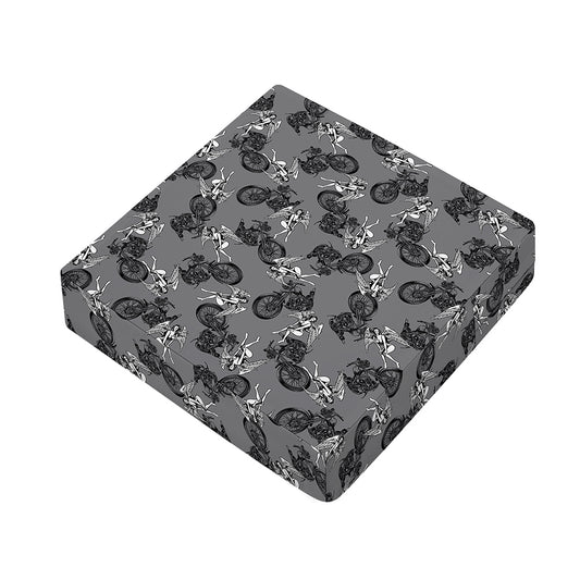 Motorcycle And Angel Pattern Print Outdoor Seat Cushion Cover