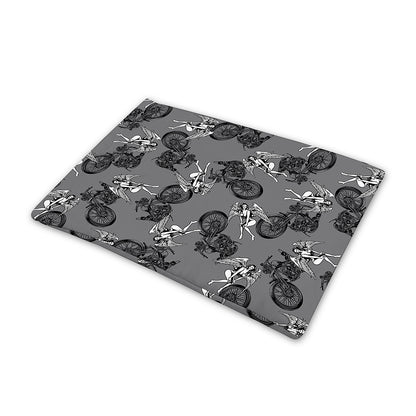 Motorcycle And Angel Pattern Print Pet Cooling Mat Cover