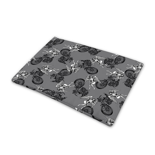 Motorcycle And Angel Pattern Print Pet Cooling Mat Cover
