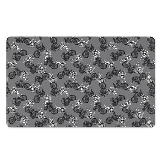 Motorcycle And Angel Pattern Print Polyester Doormat