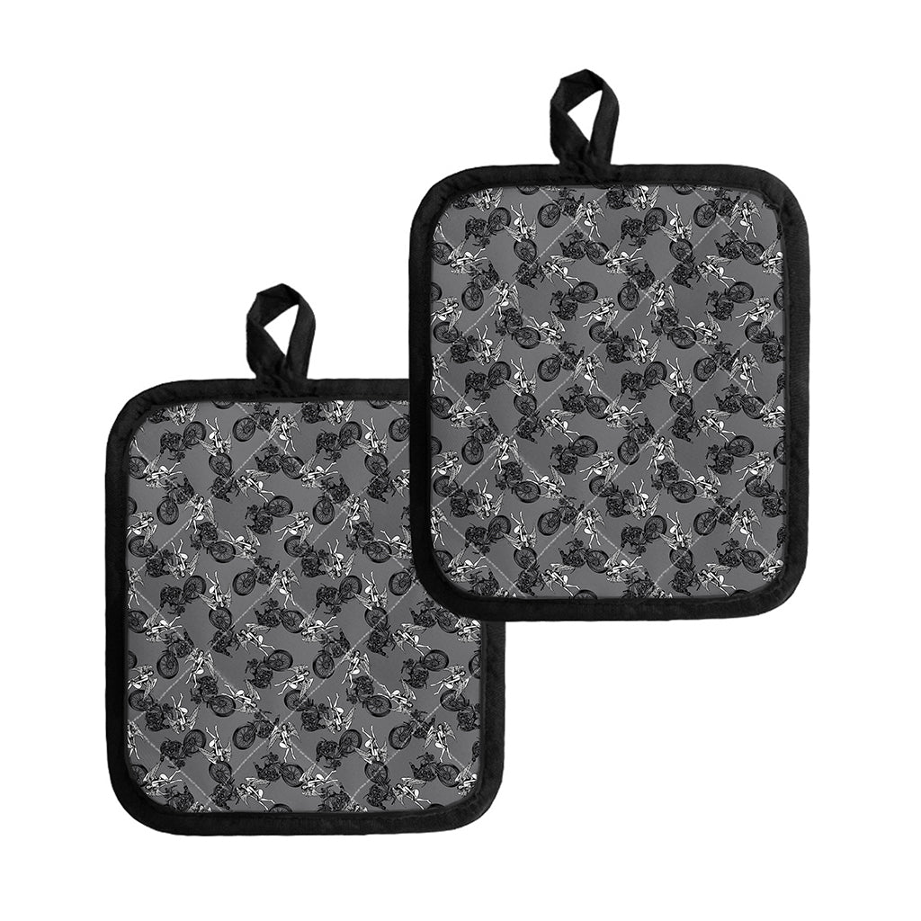 Motorcycle And Angel Pattern Print Pot Holders