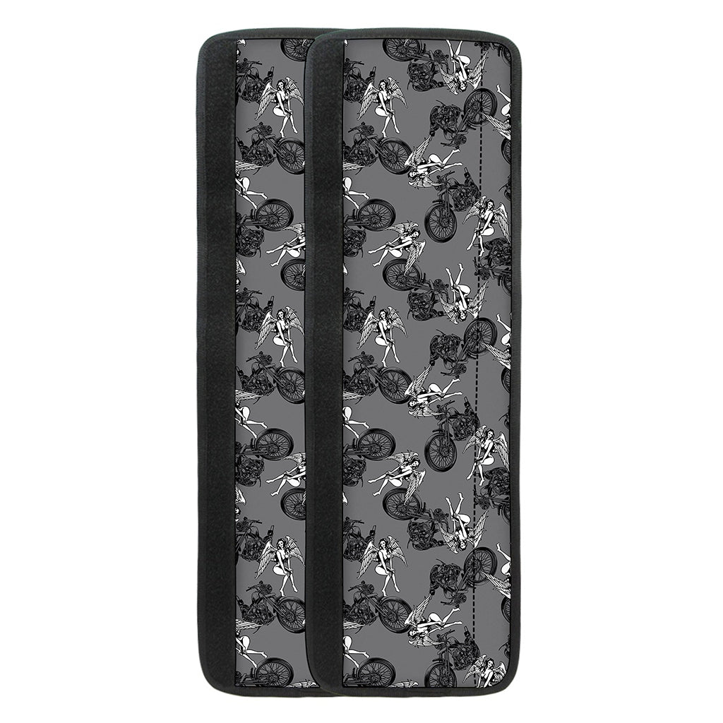 Motorcycle And Angel Pattern Print Refrigerator Handle Covers