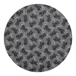 Motorcycle And Angel Pattern Print Round Blanket