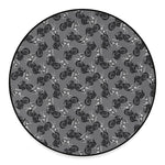 Motorcycle And Angel Pattern Print Round Floor Mat