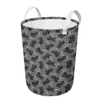 Motorcycle And Angel Pattern Print Round Laundry Basket