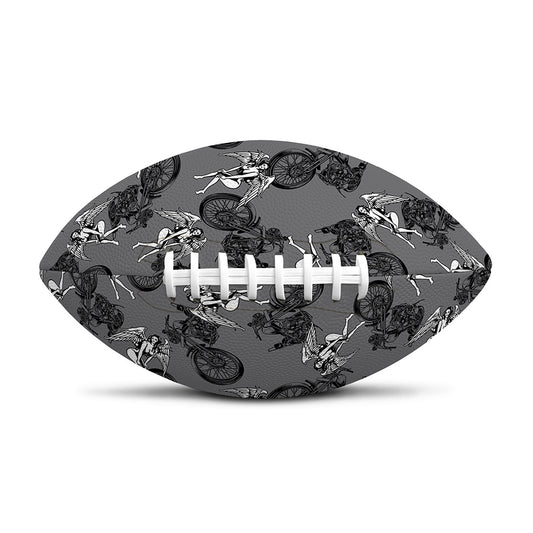 Motorcycle And Angel Pattern Print Rugby Ball
