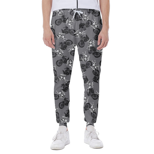 Motorcycle And Angel Pattern Print Scuba Joggers